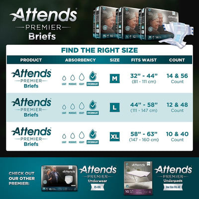 Attends® Premier Briefs M Case of 56
