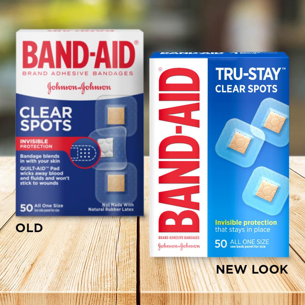 Band-Aid® Adhesive Spot Bandage Clear ⅞" x ⅞" Box of 50
