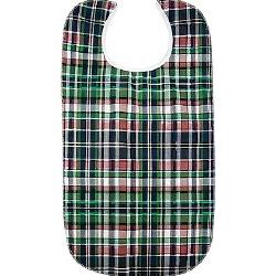 Beck's Classic Quilted Adult Bib Beige Plaid Case of 12
