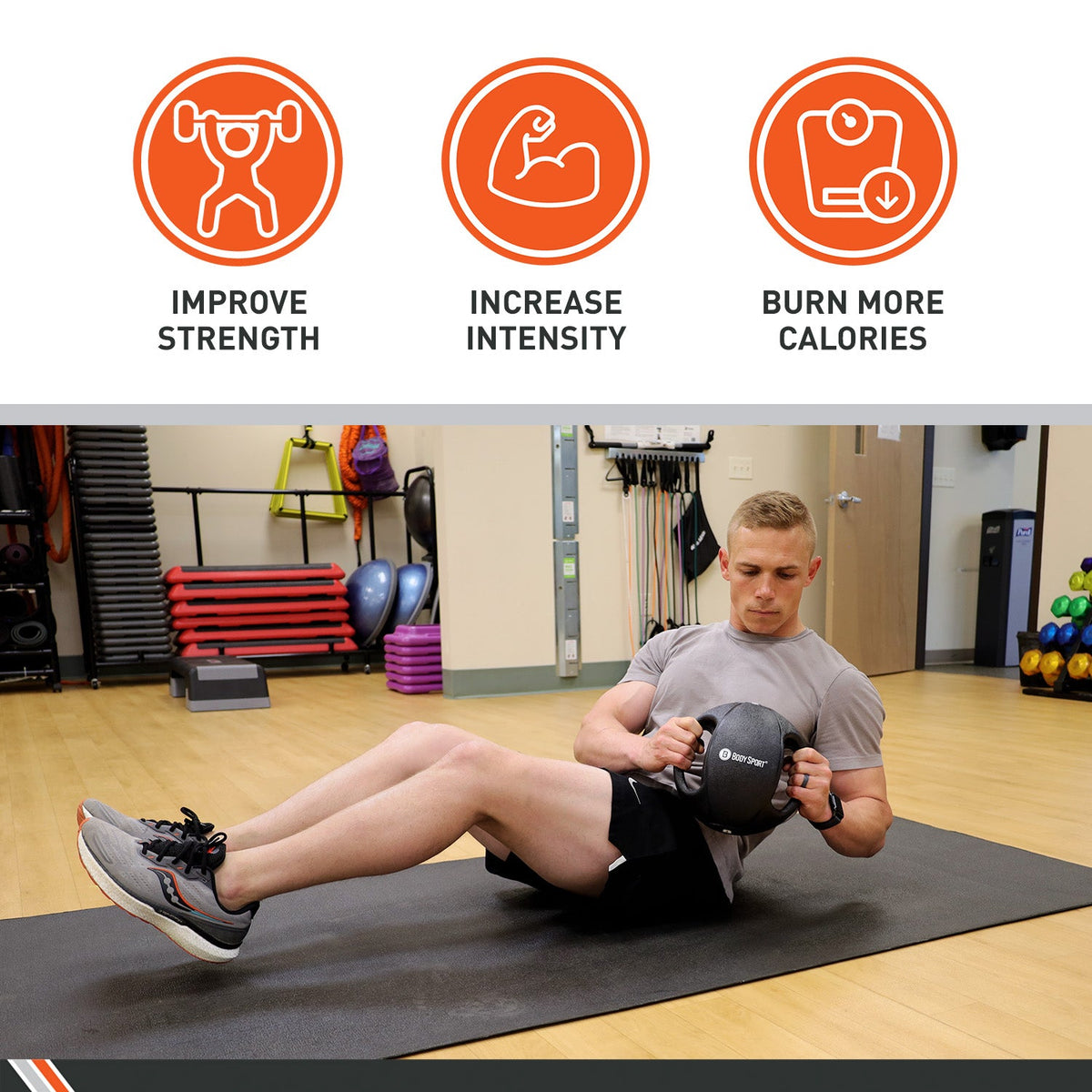 Body Sport® Double Grip Medicine Ball - Black 6 lbs. Each