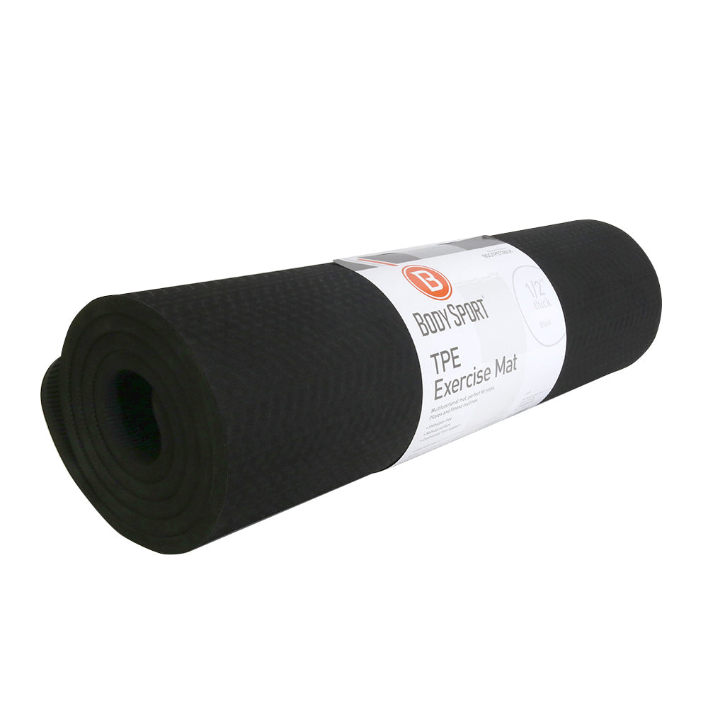 Body Sport® TPE Exercise Mat - Black 56"