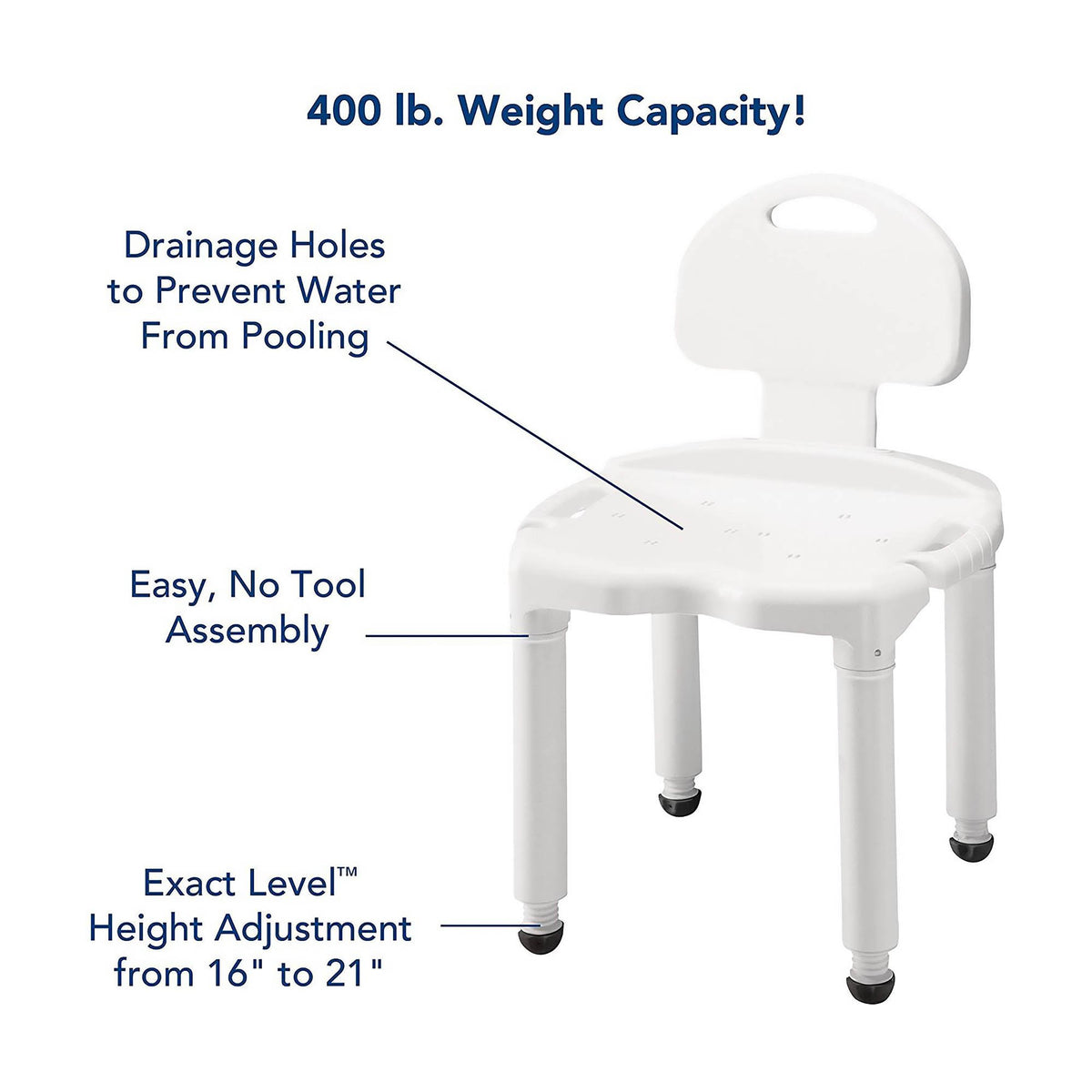 Carex Universal Bath Seat with Back