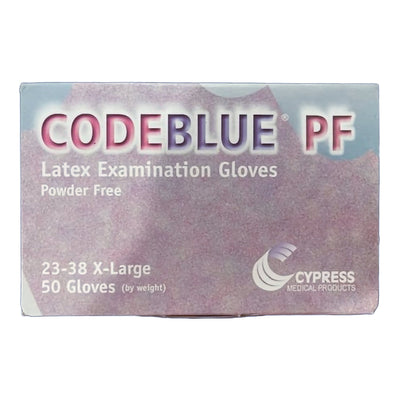 CodeBlue® PF Latex Extended Cuff Length Exam Glove M Box of 50