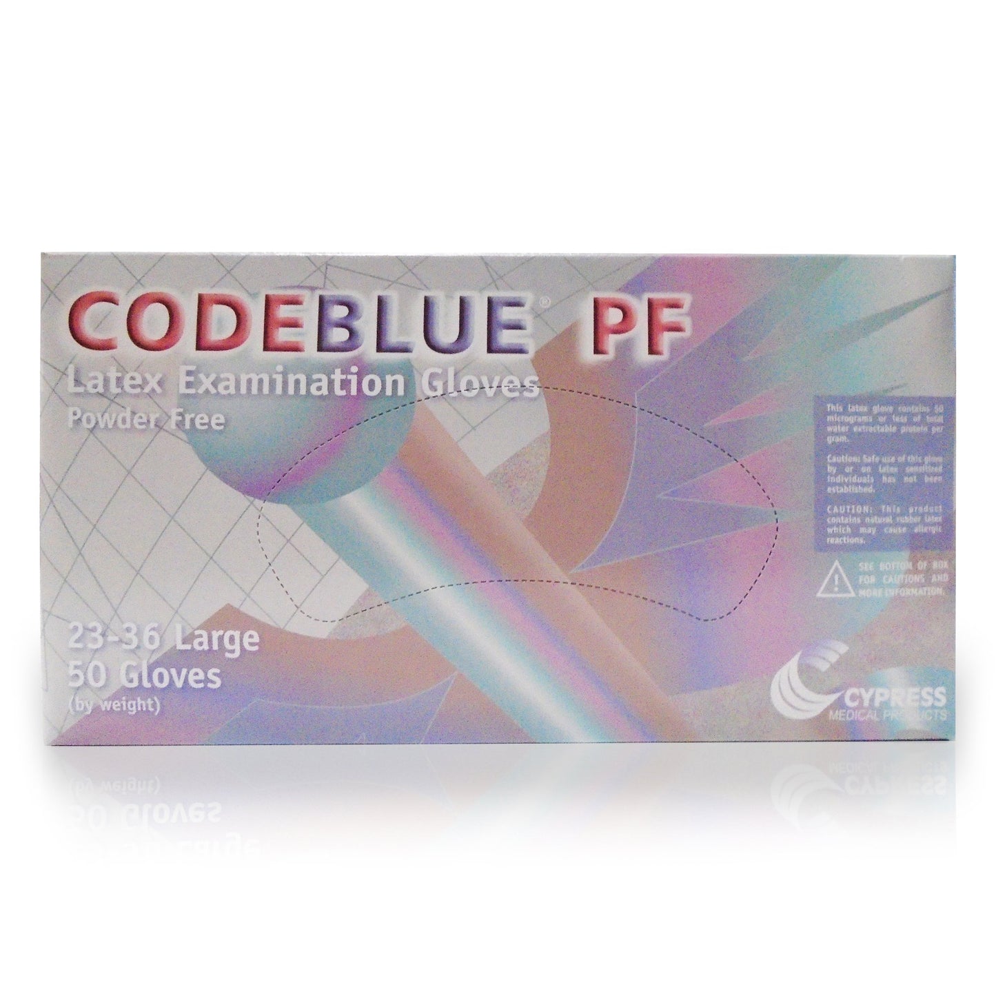 CodeBlue® PF Latex Extended Cuff Length Exam Glove M Box of 50