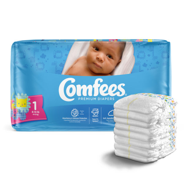 Comfees® Baby Diapers Up to 10 lbs. Bag of 42