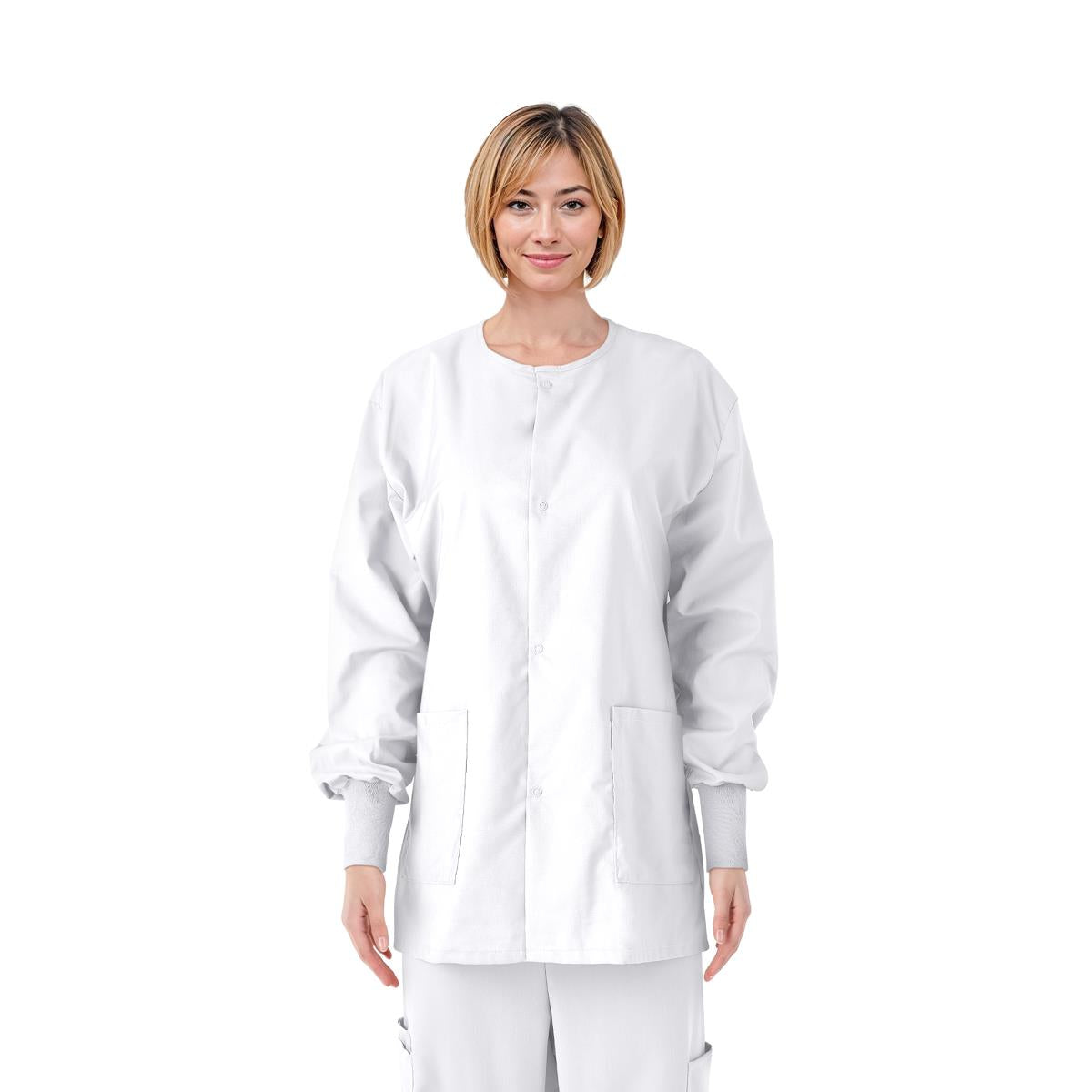 ComfortEase Unisex Crew-Neck Warm-Up Jackets Black 2XS