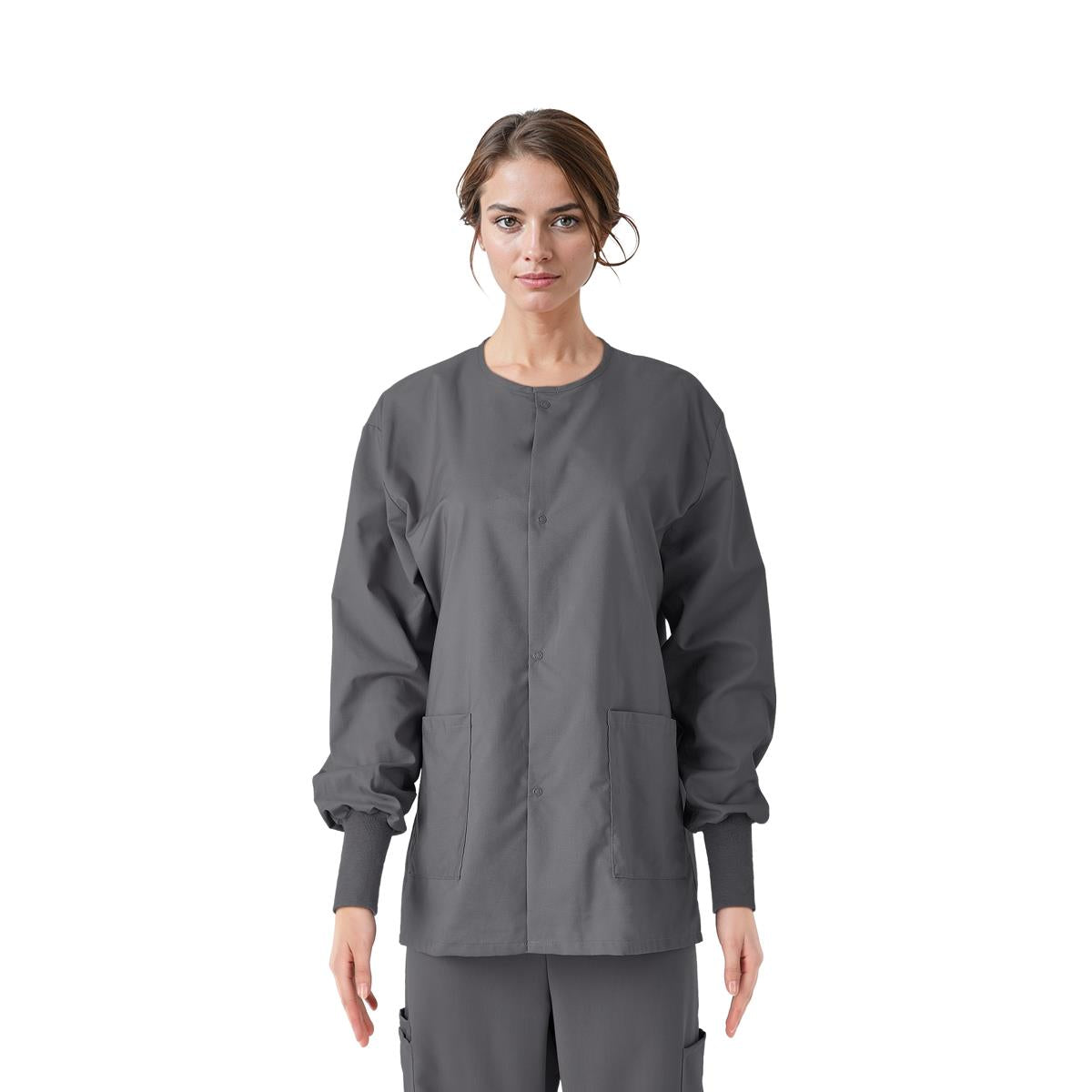 ComfortEase Unisex Crew-Neck Warm-Up Jackets Black 2XS