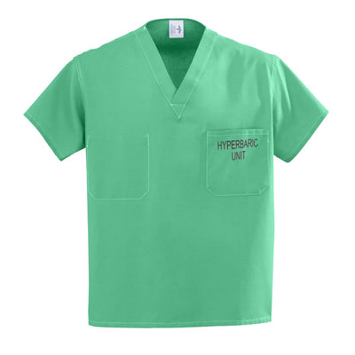 Medline 100% Cotton Hyperbaric Scrub Tops Ceil Blue S