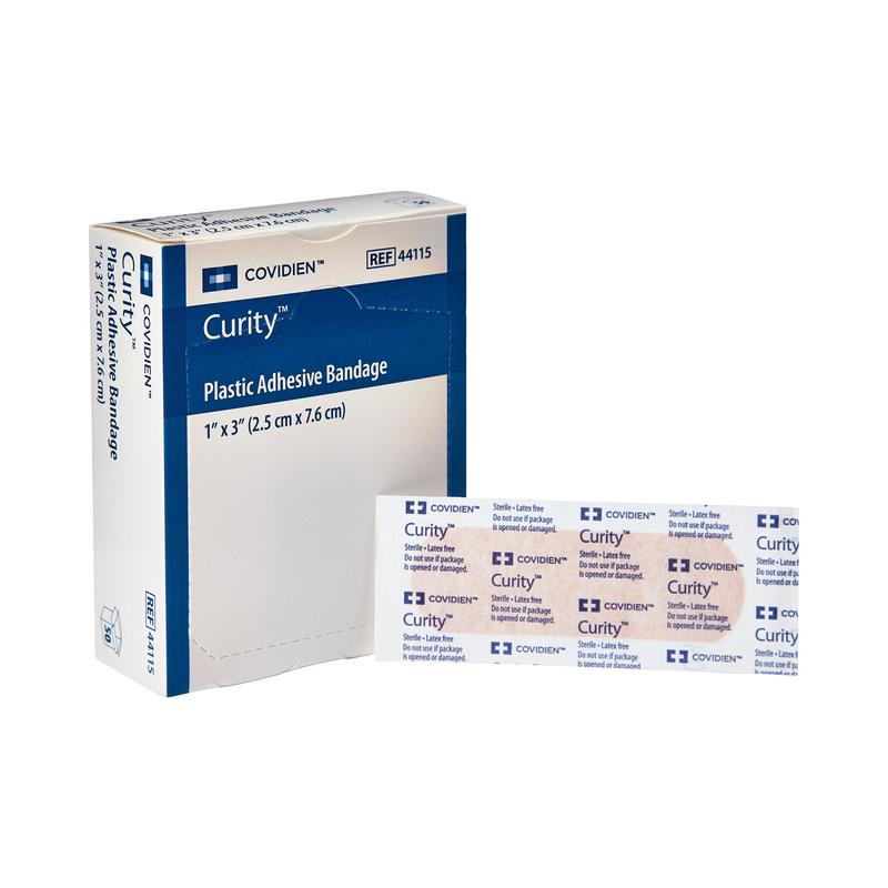 Curity™ Tan Adhesive Strip Tan 1" x 3" Box of 50