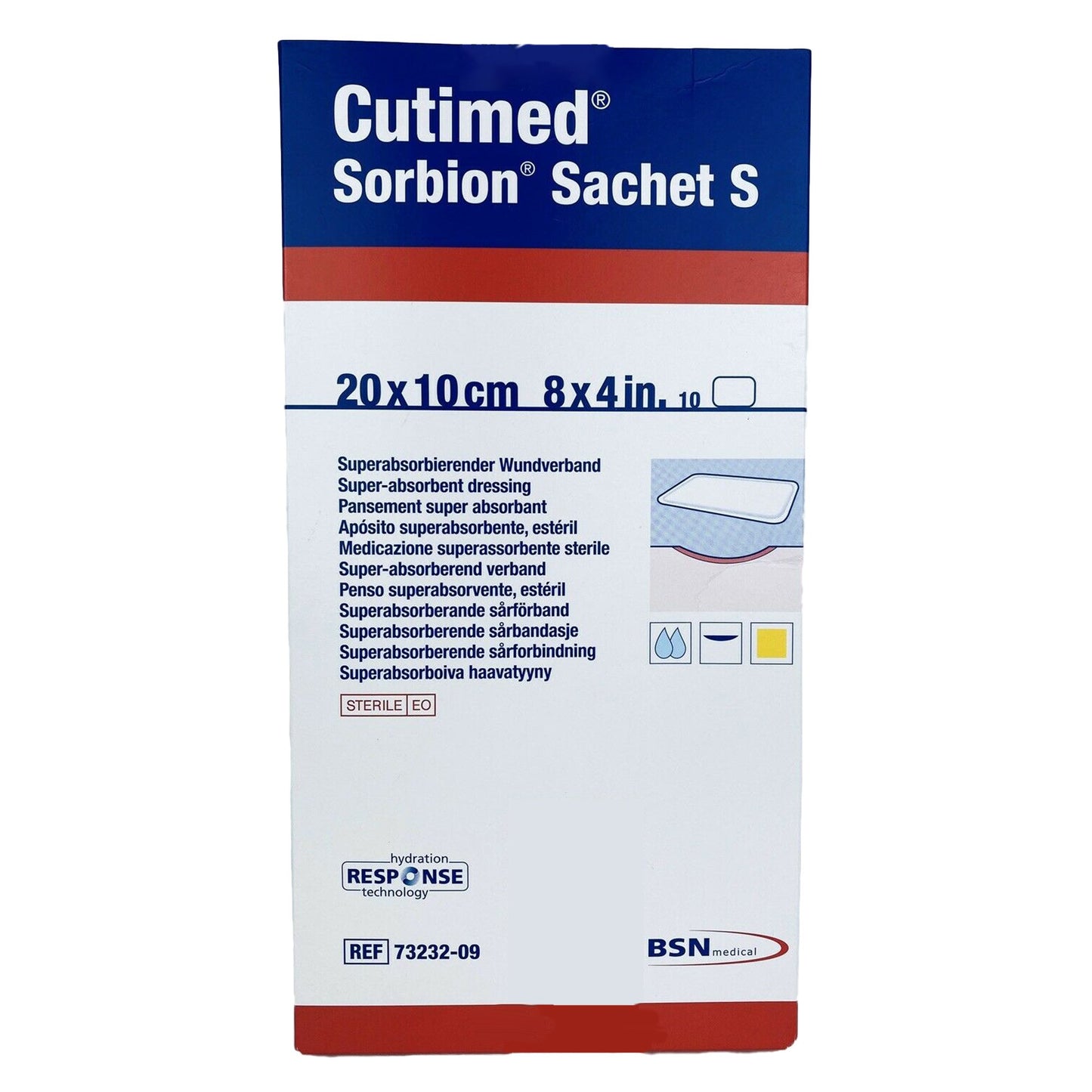 Cutimed® Sorbion® Sachet S Gelling Fiber Wound Dressing 3" x 3" 1 Each