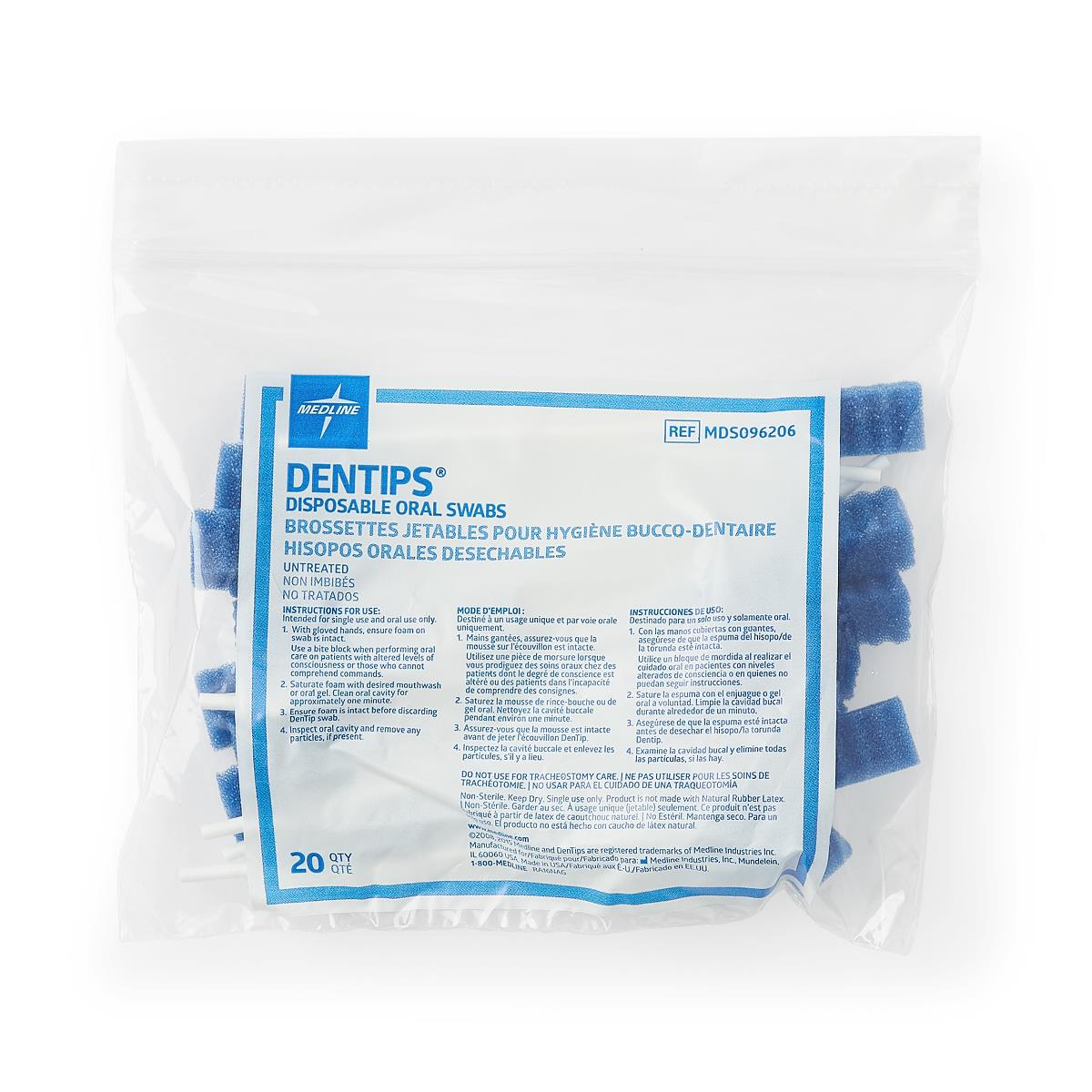DenTips Oral Swabsticks Treated Pack of 10