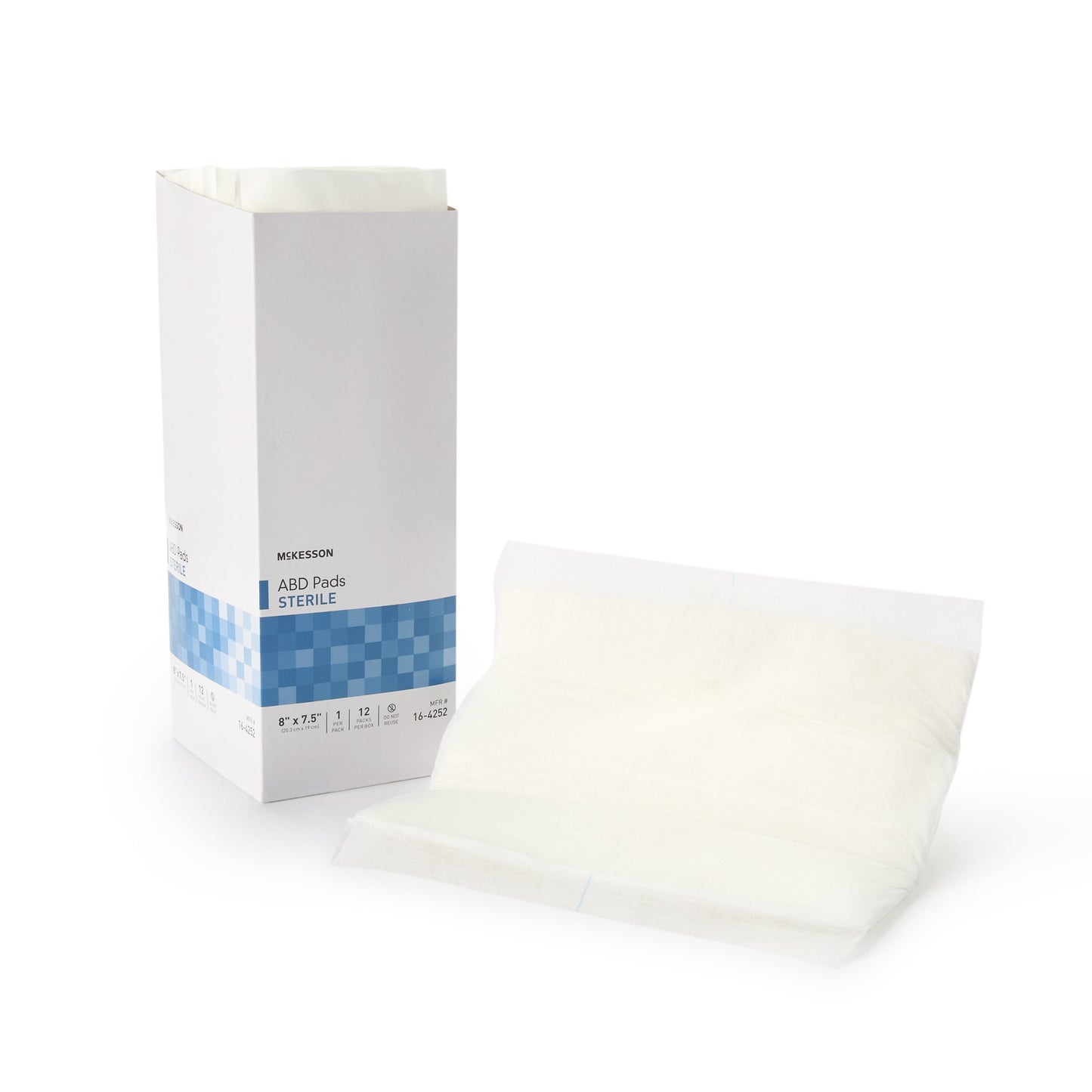 Dermacea™ Abdominal Pad 8" x 10" Nonwoven Fluff Box of 18