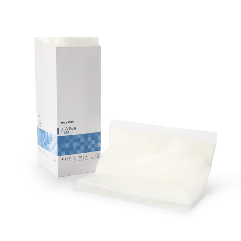 Dermacea™ Abdominal Pad 8" x 10" Nonwoven Fluff Box of 18
