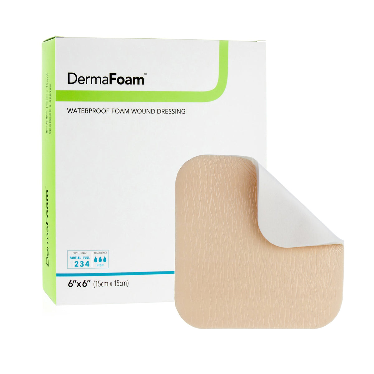 DermaFoam® Waterproof Foam Wound Dressing 2" x 2" 1 Each