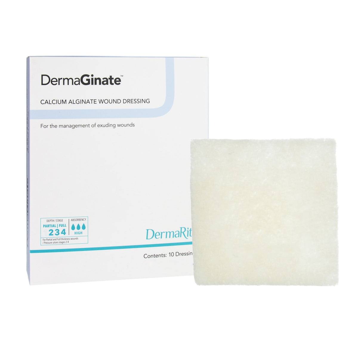 DermaGinate™ Calcium Alginate Wound Dressing 2" x 2" 1 Each