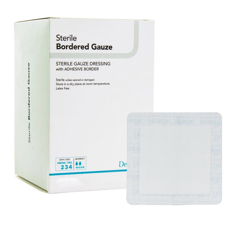 DermaRite® Gauze Adhesive Dressing White 3-3/5" x 4" 1 Each