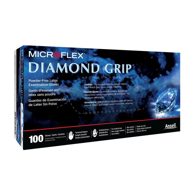 Diamond Grip™ Latex Exam Glove S Box of 100