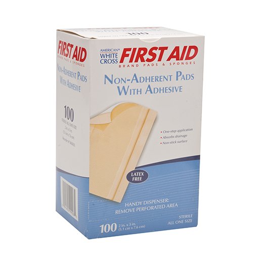 Dukal Non-Adherent Pad White 2" x 3" Box of 100