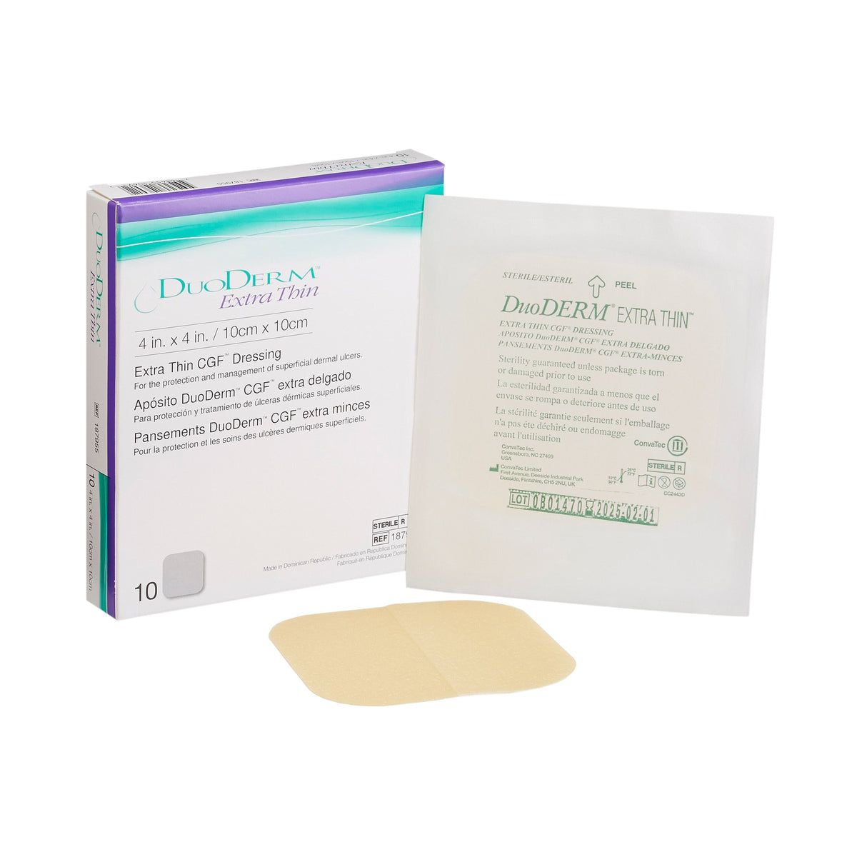 DuoDerm® Extra Thin Hydrocolloid Dressing 2" x 4" 1 Each