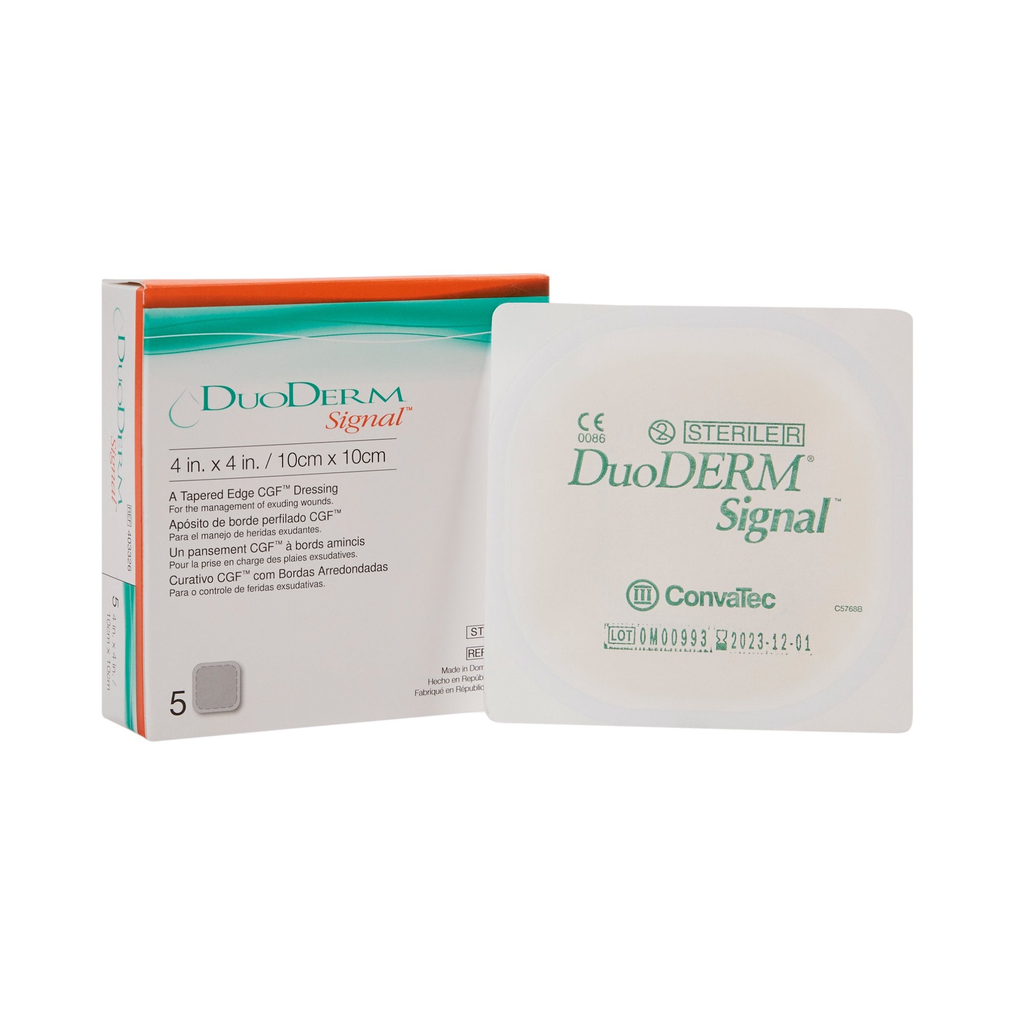 DuoDerm® Signal® Hydrocolloid Dressing, 4 x 4 Inch DuoDerm® Signal® Hydrocolloid Dressing, 4 x 4 Inch