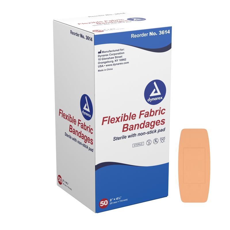 Dynarex® Adhesive Strip Tan 2" x 4-1/2" Case of 50
