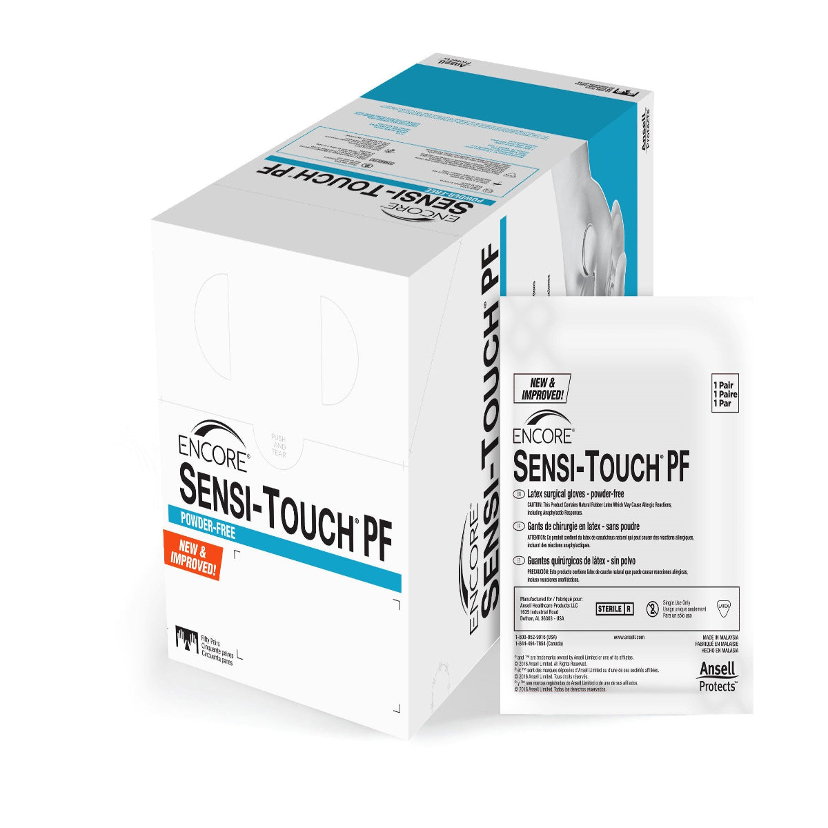 Encore® Sensi-Touch® PF Latex Surgical Glove 6.5 Box of 50