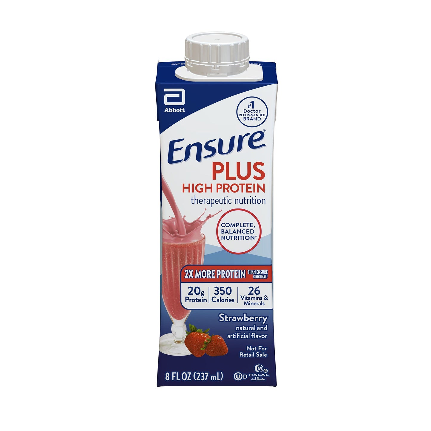 Ensure® Plus High Protein Therapeutic Nutrition Shake Strawberry Case of 24