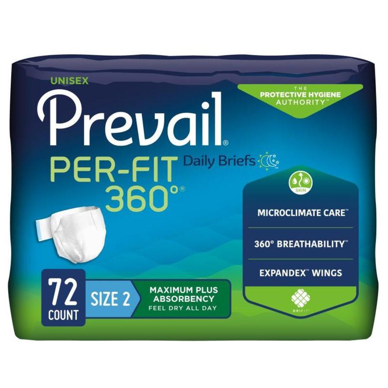 Prevail Per-Fit 360 Unisex Briefs Size 2 / Large Case of 72