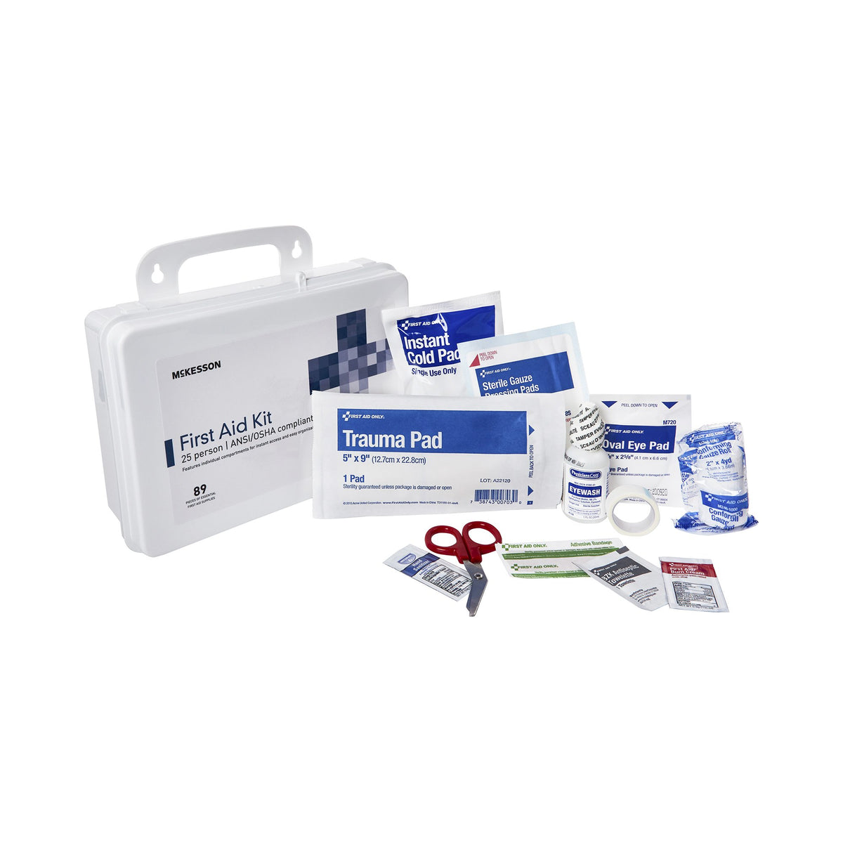 First Aid Kit McKesson 25 Person Plastic Case Each