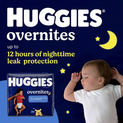 Huggies Overnites Baby Diapers 27 lbs. and Up Pack of 18