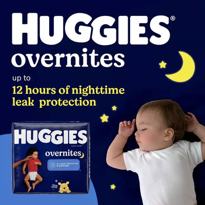 Huggies Overnites Baby Diapers 27 lbs. and Up Pack of 18