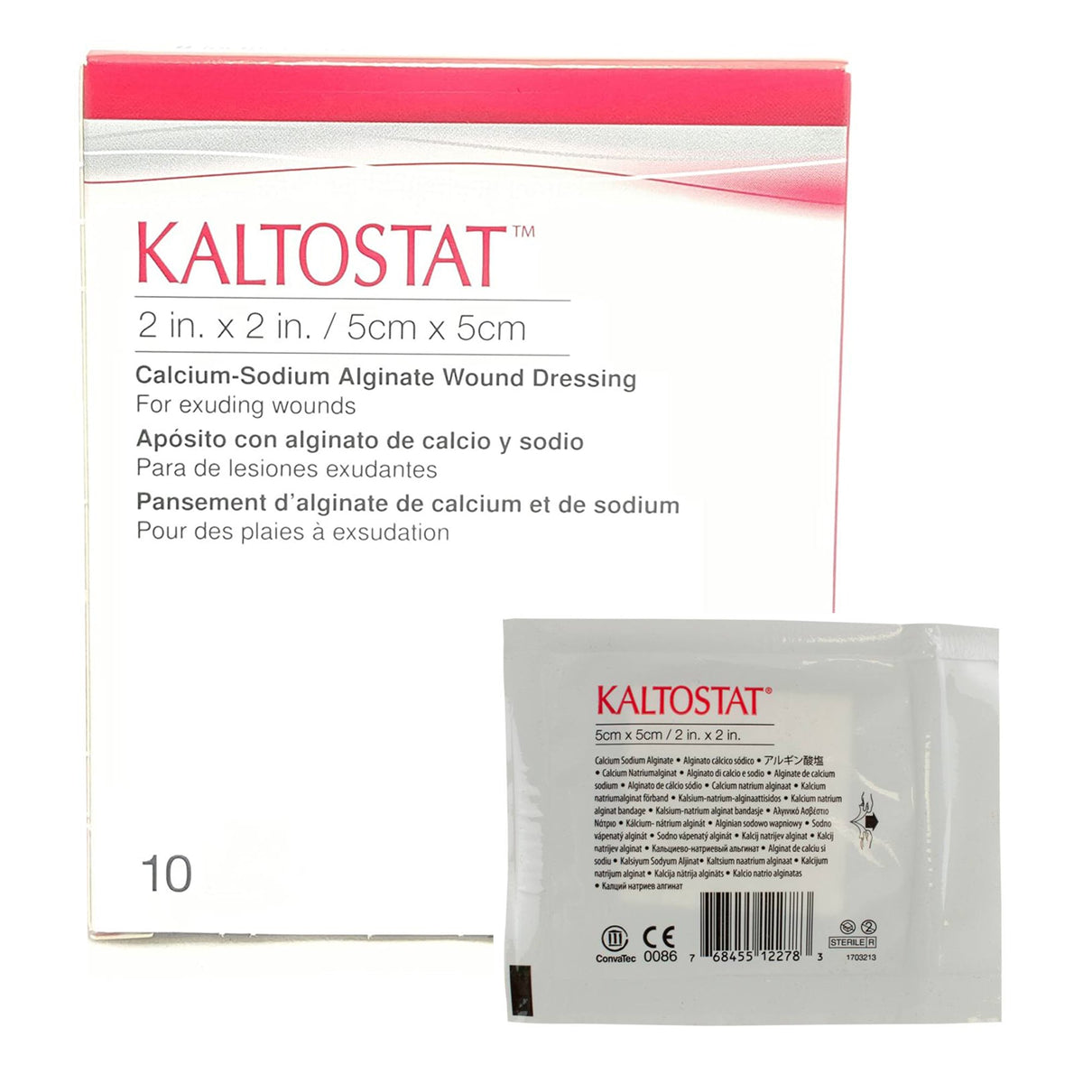 Kaltostat Calcium Alginate Dressing 2" x 2" 1 Each
