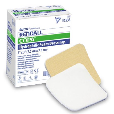 Kendall Adhesive without Border Foam Dressing 3" x 3" 1 Each