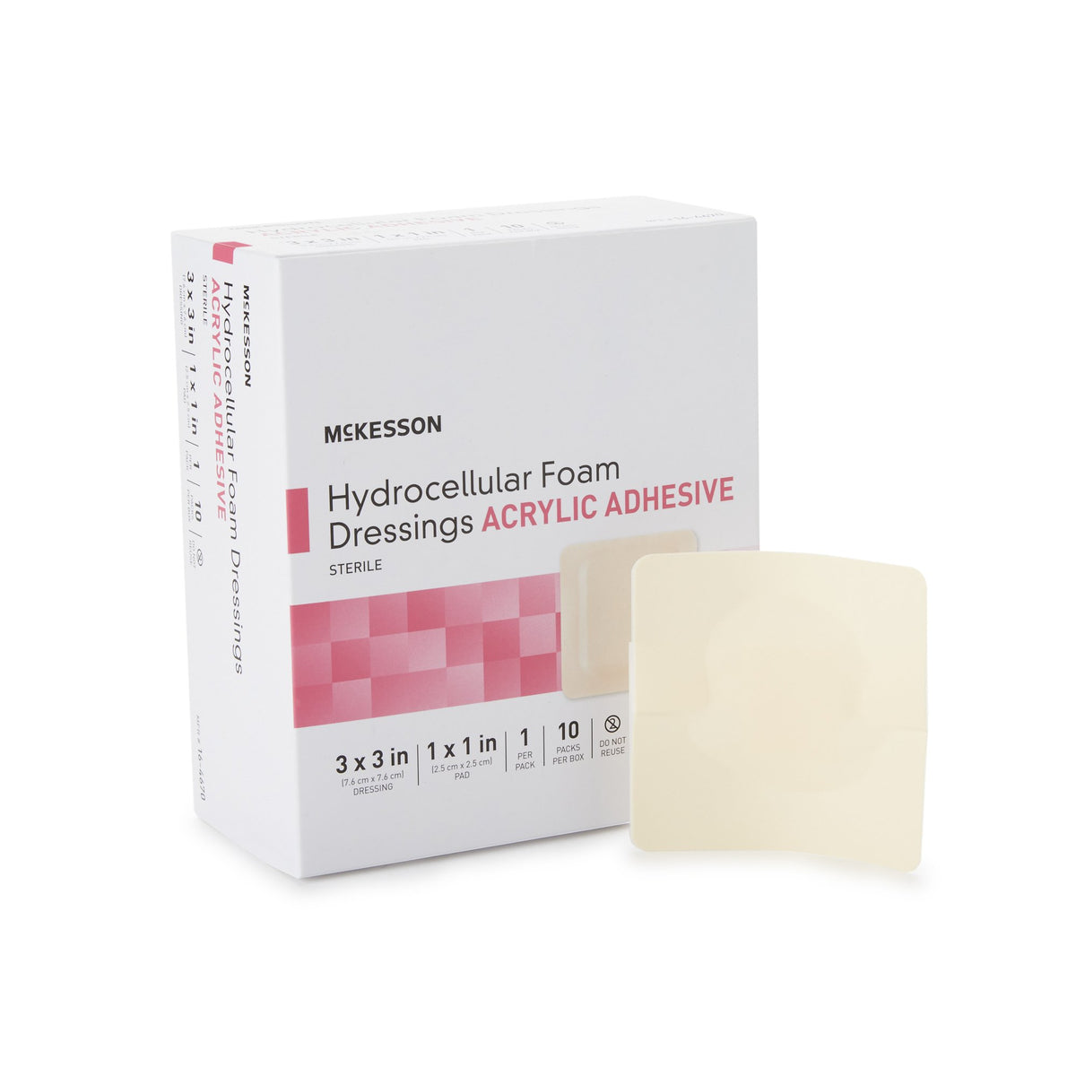 McKesson Adhesive Foam Dressing with Border 3" x 3" 1 Each