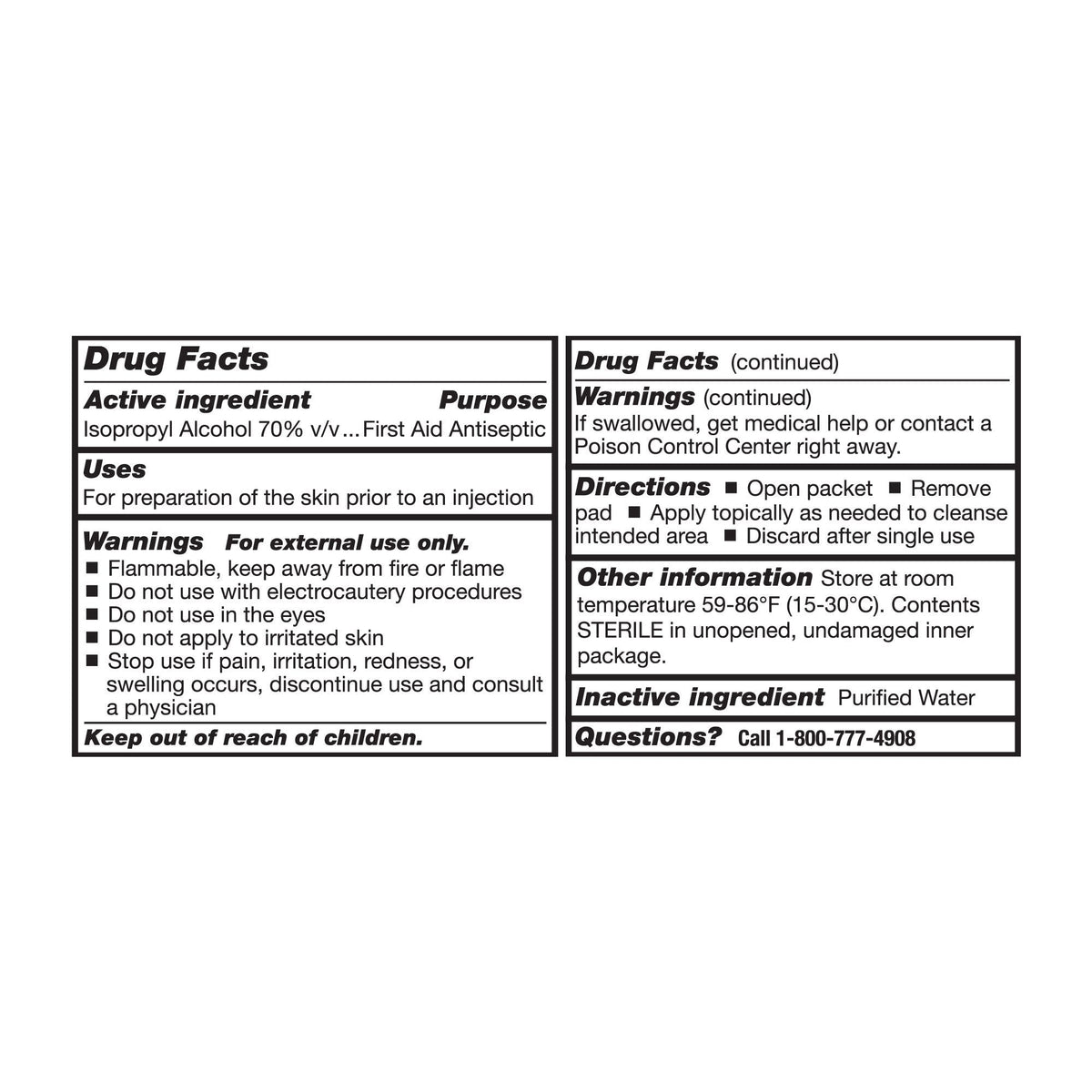 McKesson Alcohol Prep Pads, Sterile M Case of 4000