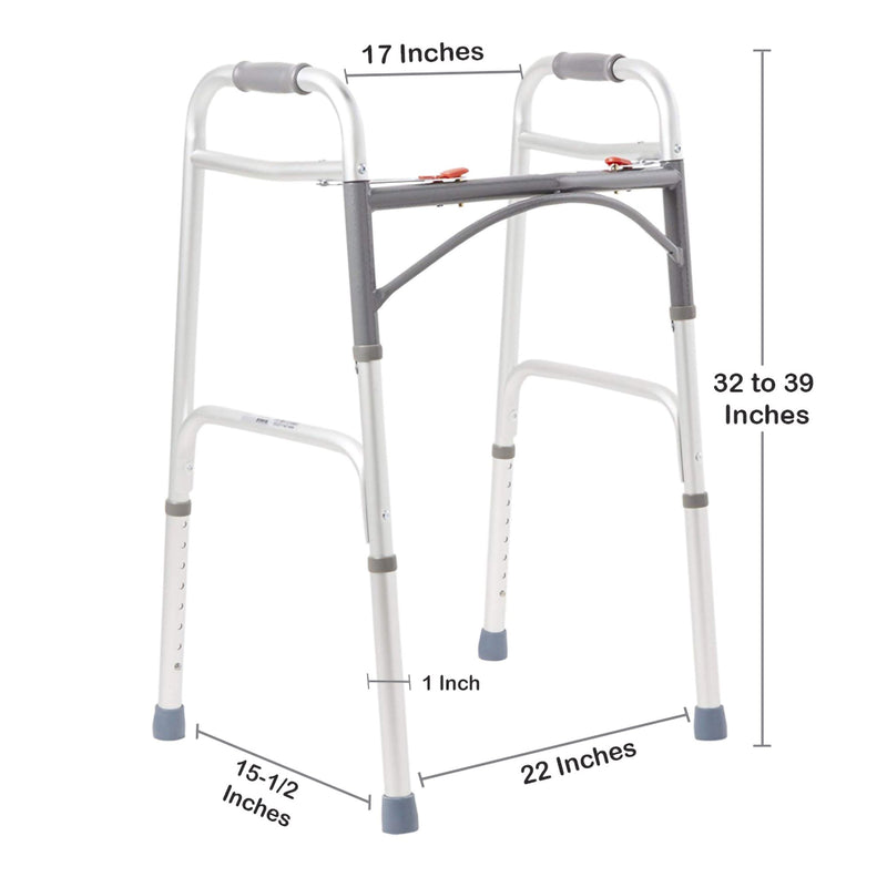 McKesson Aluminum Folding Walker Junior 25" – 32¼"