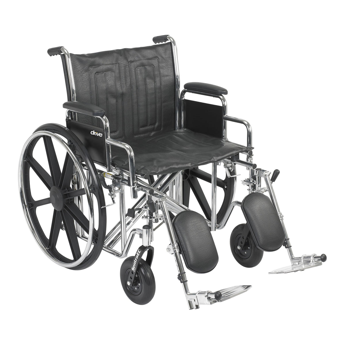 McKesson Bariatric Dual Cross Wheelchair 22" Swing-Away Elevated Legrest