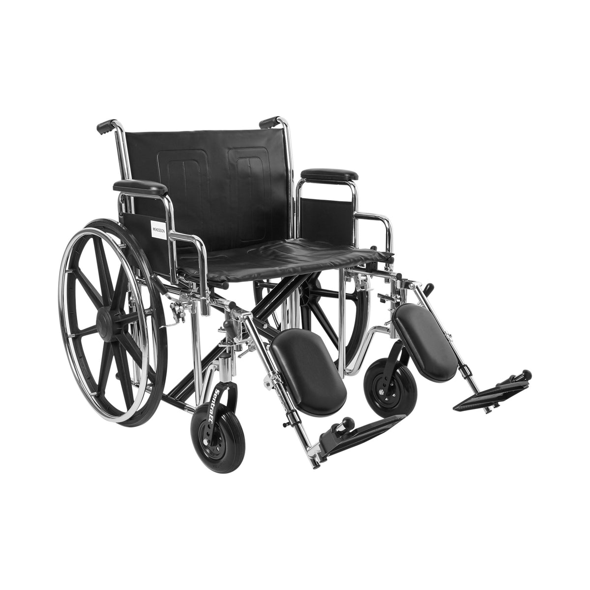 McKesson Bariatric Dual Cross Wheelchair 22" Swing-Away Elevated Legrest