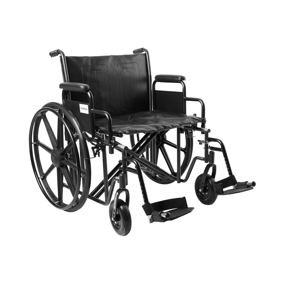 McKesson Bariatric Dual Cross Wheelchair 22" Swing-Away Elevated Legrest