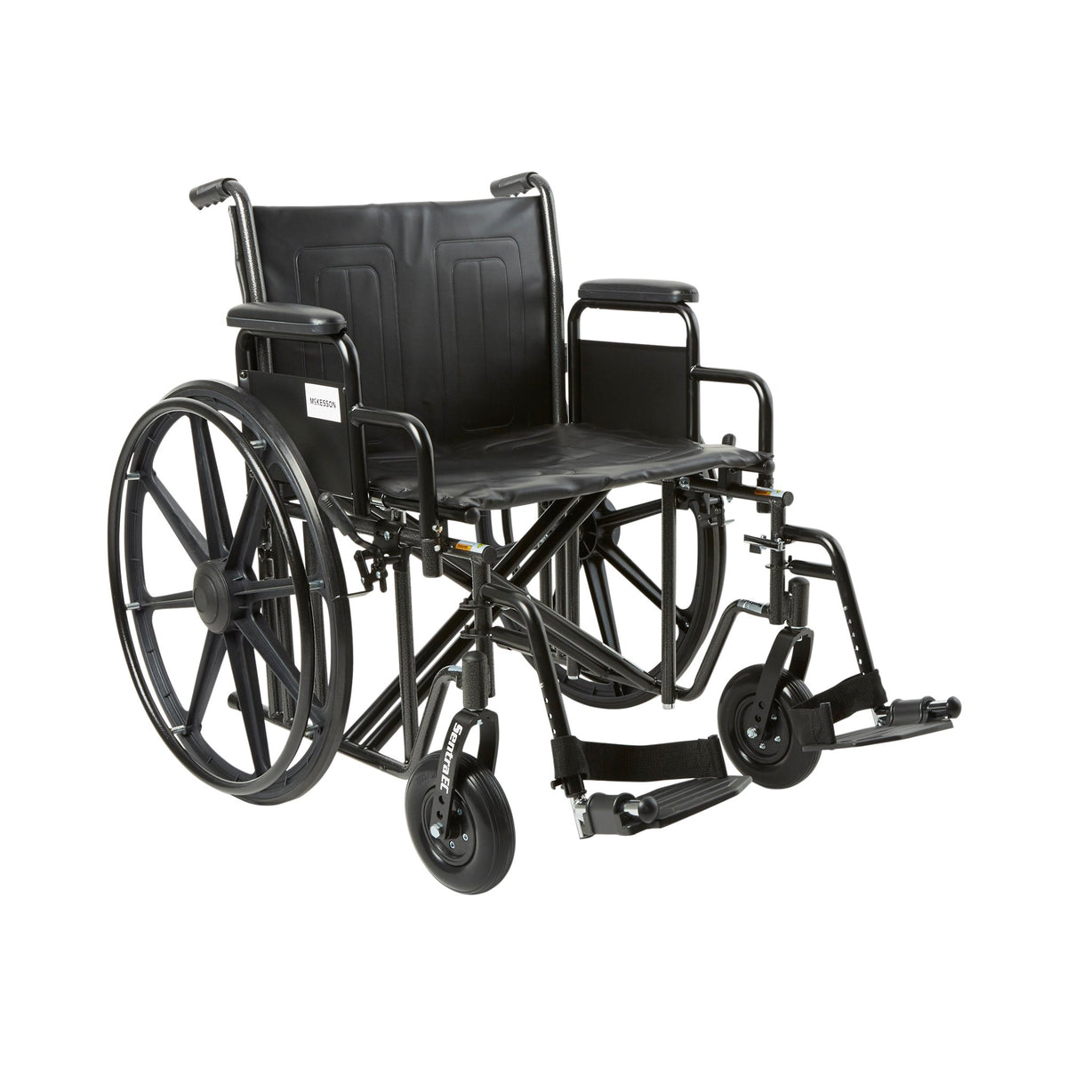 McKesson Bariatric Dual Cross Wheelchair 22" Swing-Away Elevated Legrest