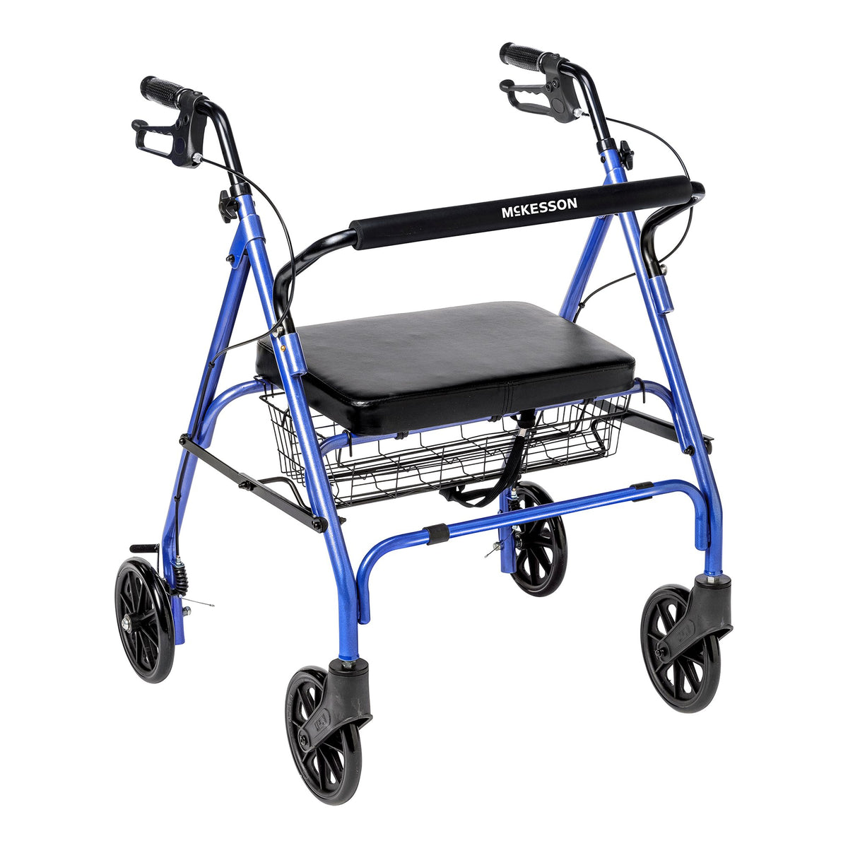 McKesson Bariatric Folding Steel Four-Wheel Rollator Red 400 lbs.
