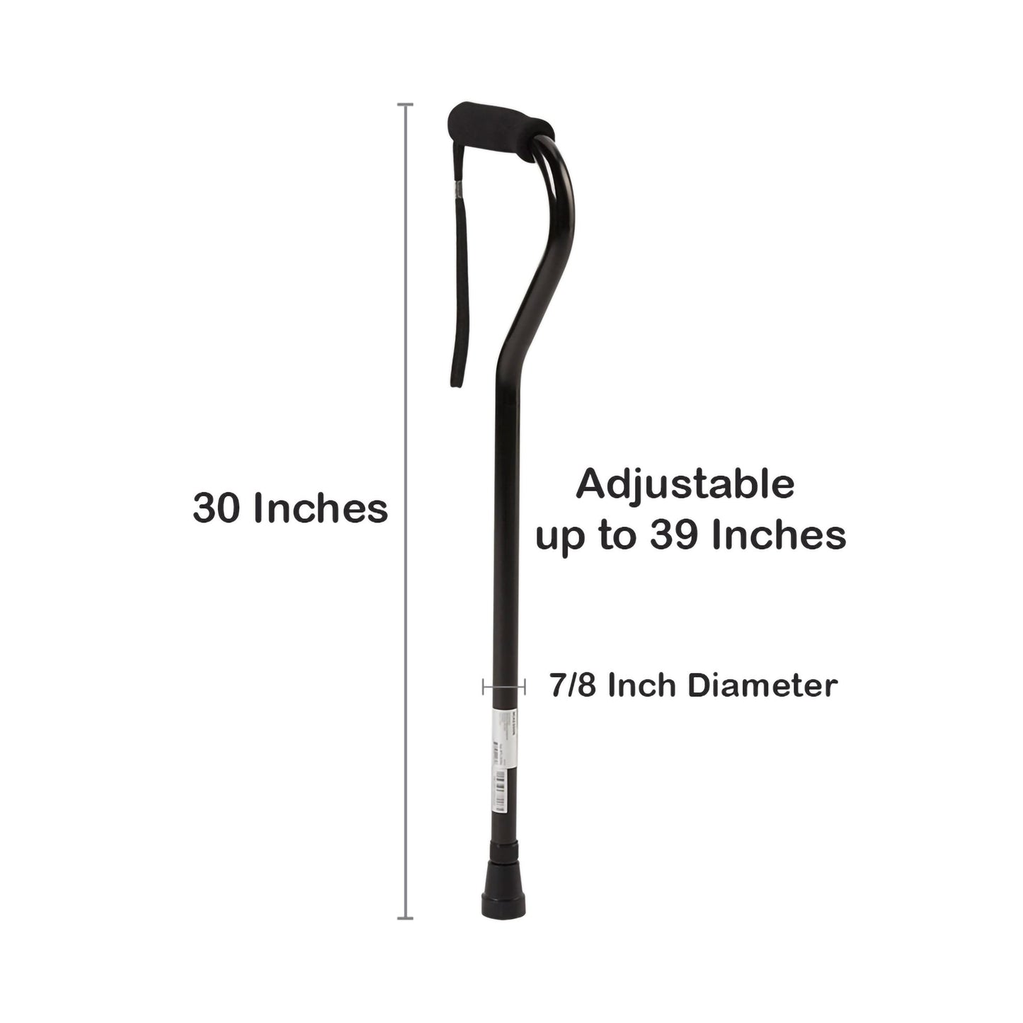 McKesson Aluminum Offset Cane Black
