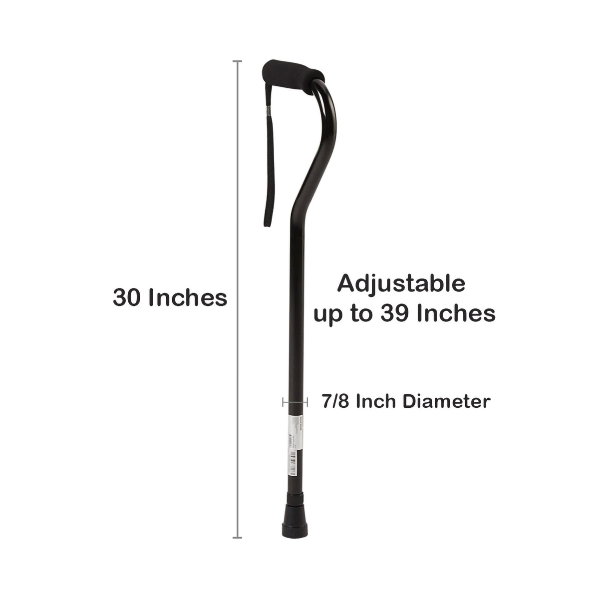 McKesson Aluminum Offset Cane Black