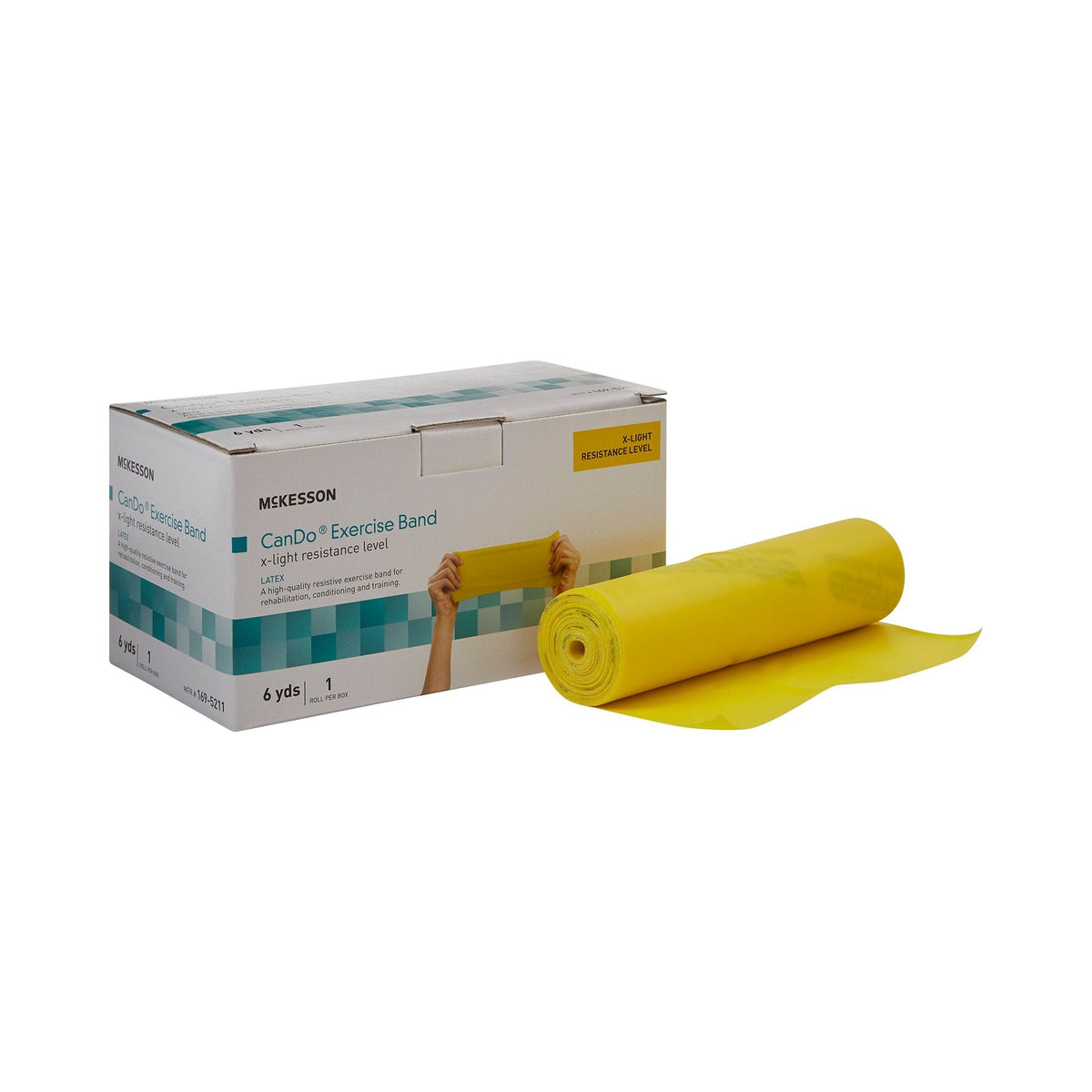 CanDo® Exercise Resistance Band - 5 Inch x 6 Yards Yellow X-Light