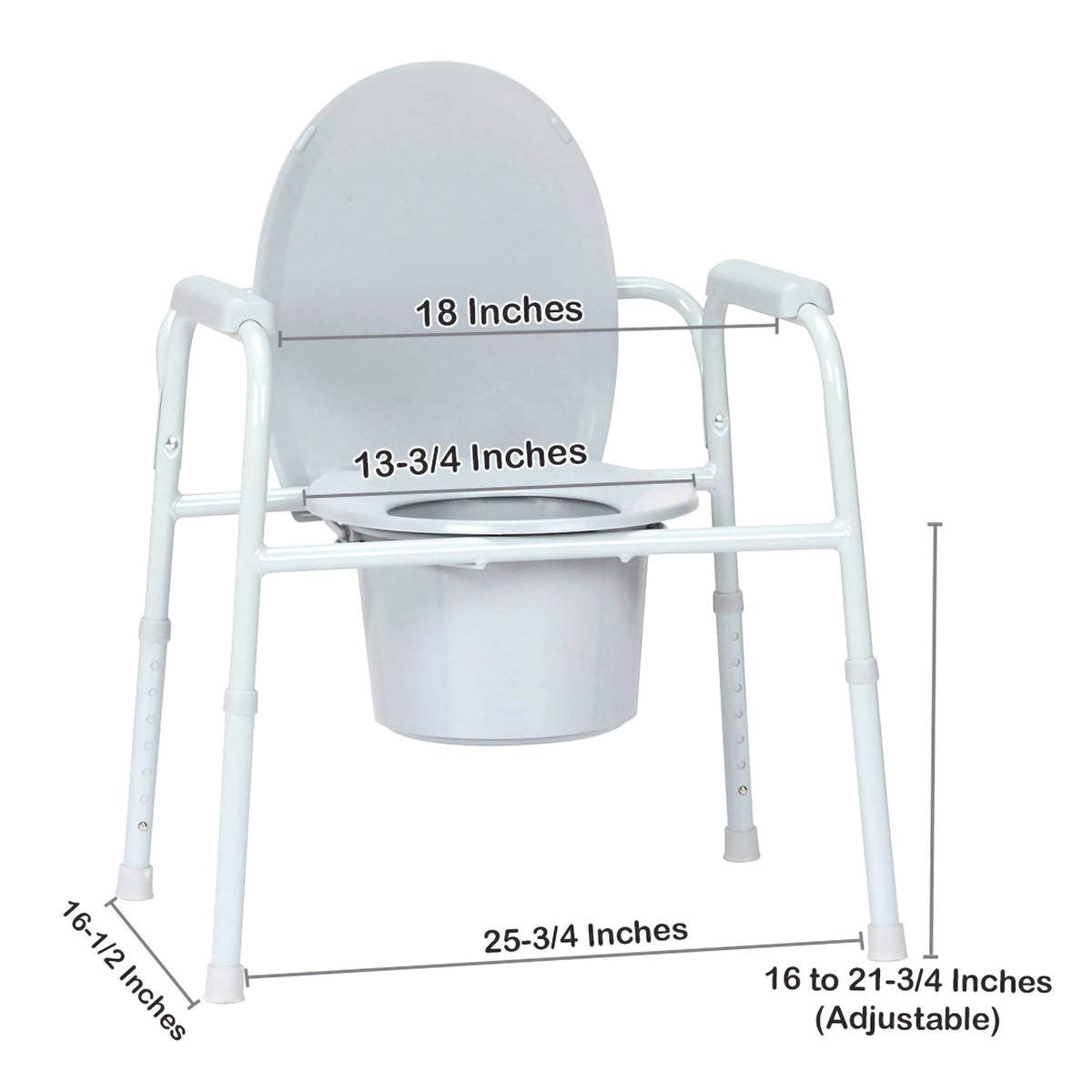 McKesson Deluxe All-In-One Steel-Welded Commode Case of 4