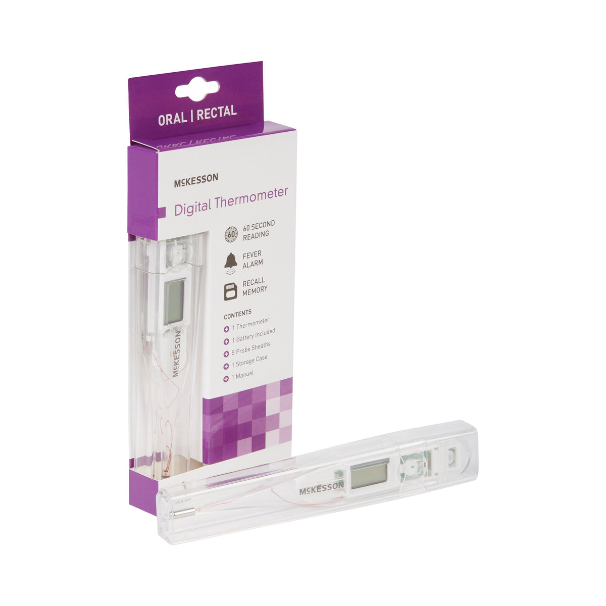 McKesson Digital Oral and Rectal Thermometer Case of 20