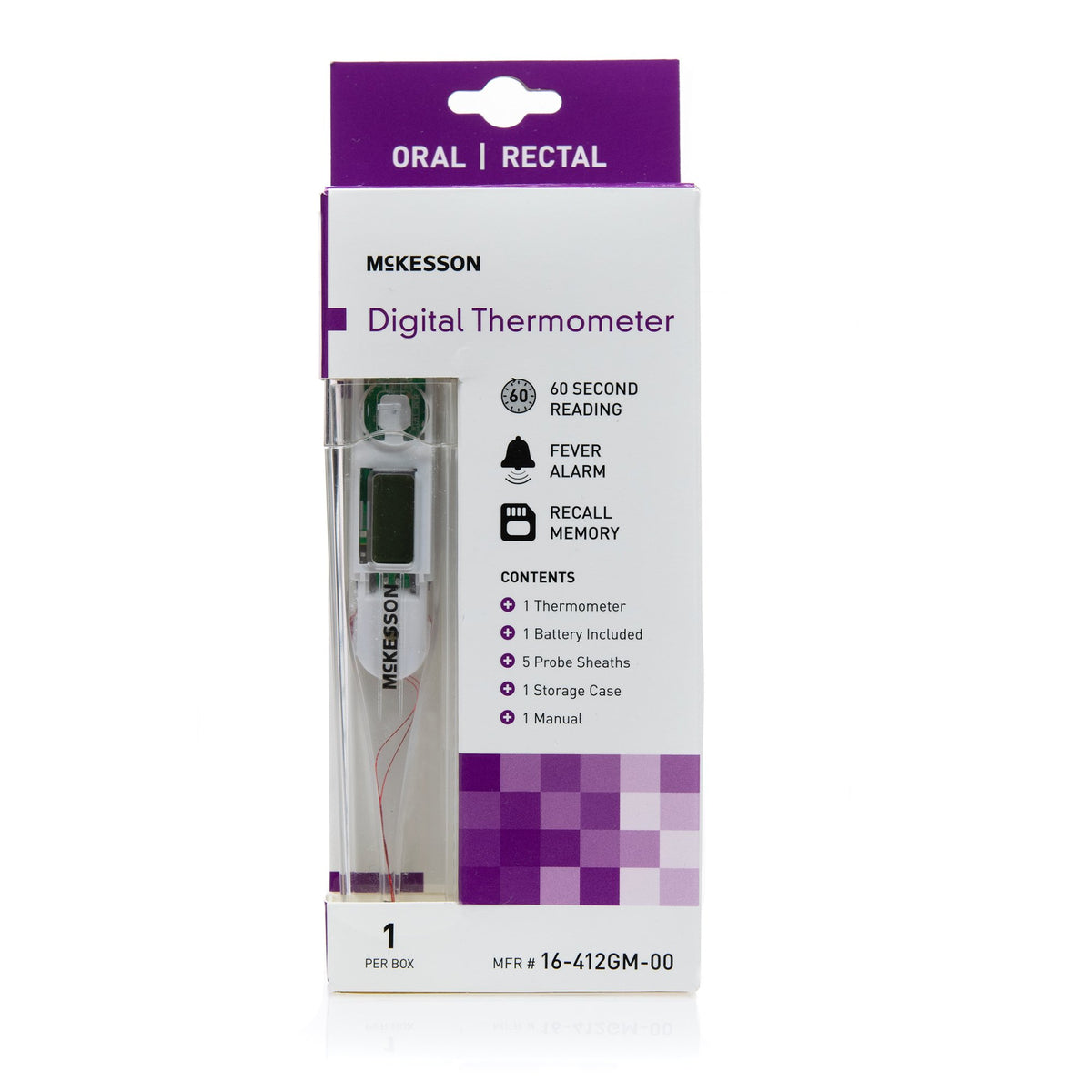 McKesson Digital Oral and Rectal Thermometer Case of 20