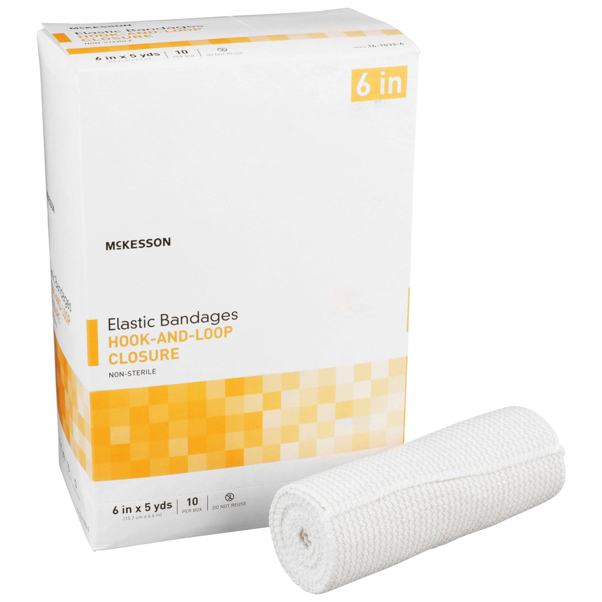 McKesson Elastic Bandage Hook and Loop Closure 2 Inch x 5 Yard Box of 10