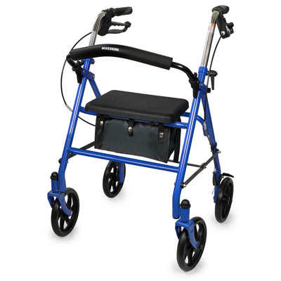 McKesson Folding Steel Four-Wheel Rollator Red