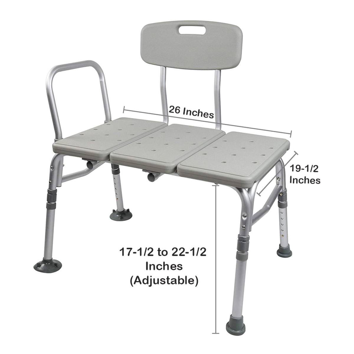McKesson Knocked Down Bariatric Bath Transfer Bench 500 lbs. 18-1/4" to 23-1/4"